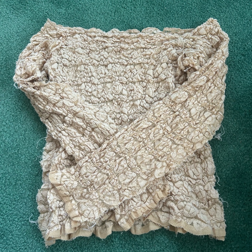 Textured Off The Shoulder Beige Top